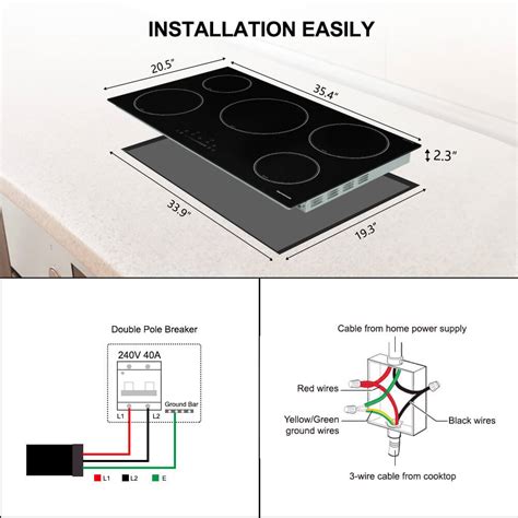 induction cooktop width